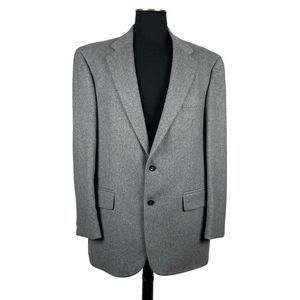 Oscar De La Renta NWOT Wool & Cashmere Gray 2 Button Blazer - Men’s 46L
